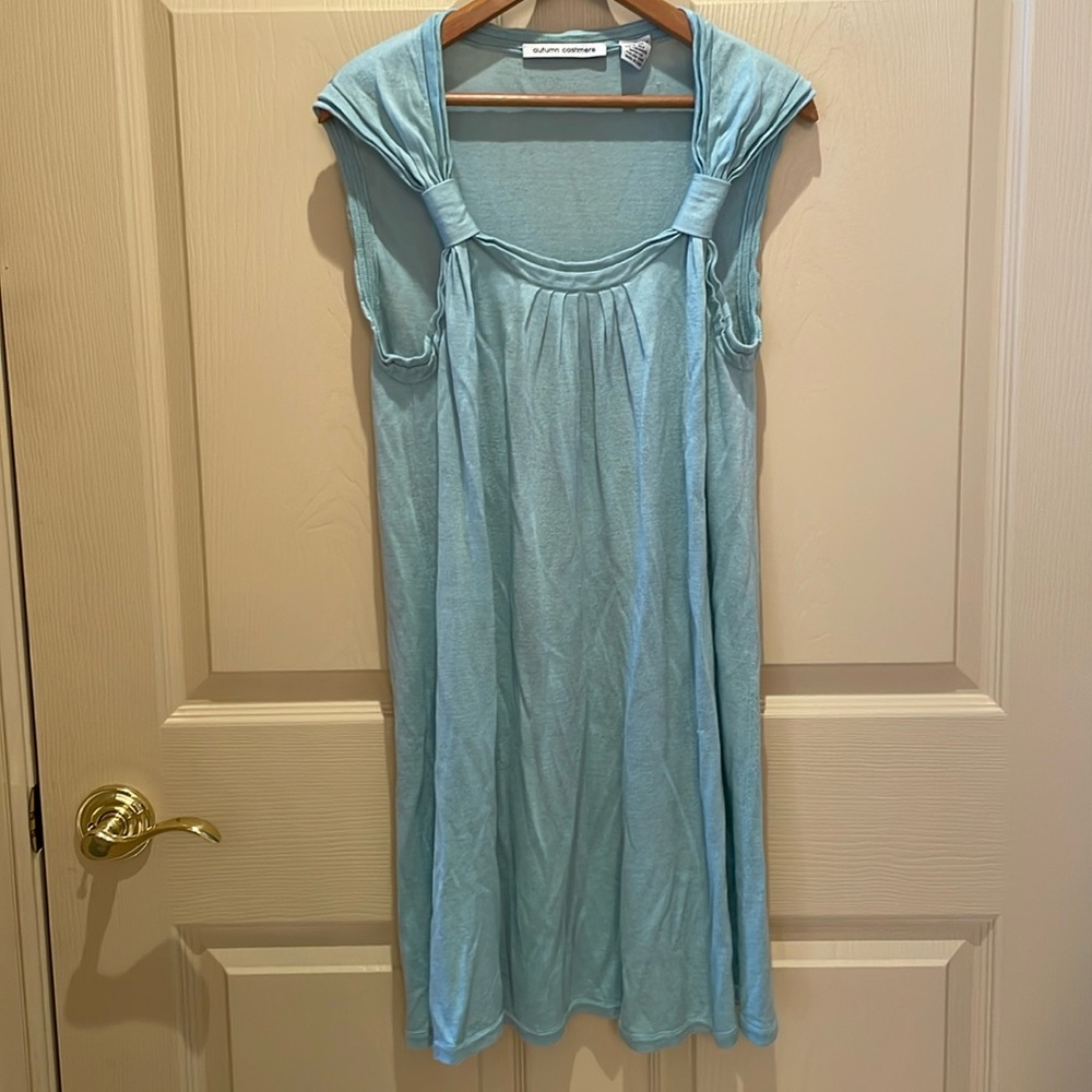 Size M- autumn cashmere blue swing tank 55%bamboo, 30%silk, 15% cashmere